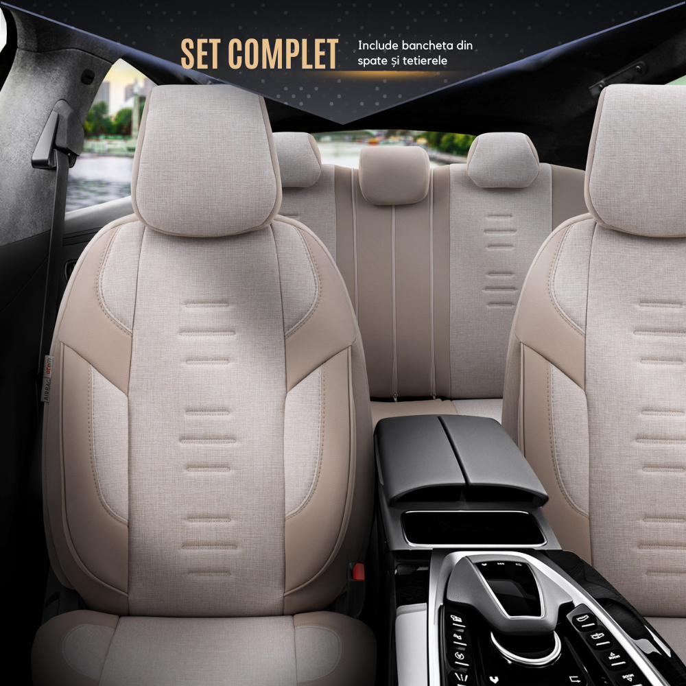 Set Huse Scaun Skoda Superb Otom Throne Bej