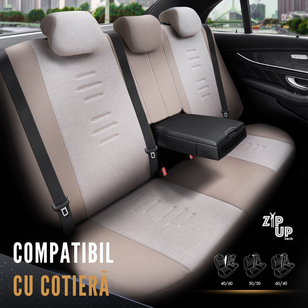 Set Huse Scaun Skoda Superb Otom Throne Bej