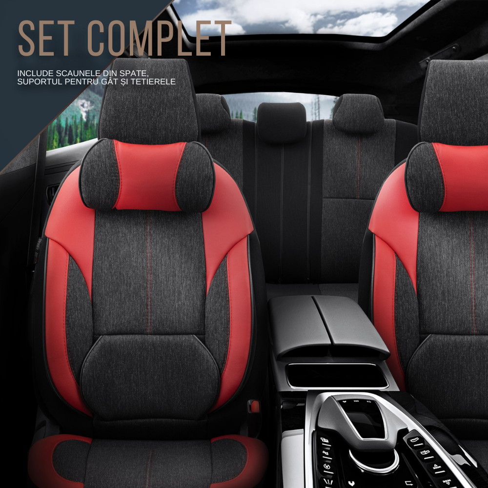 Set Huse Scaun OTOM Voyager Negru/Rosu