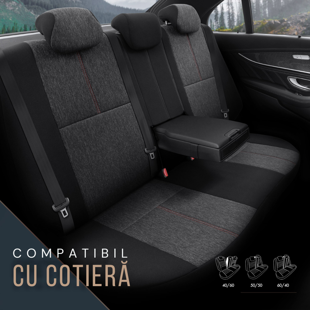 Set Huse Scaun OTOM Voyager Negru/Rosu