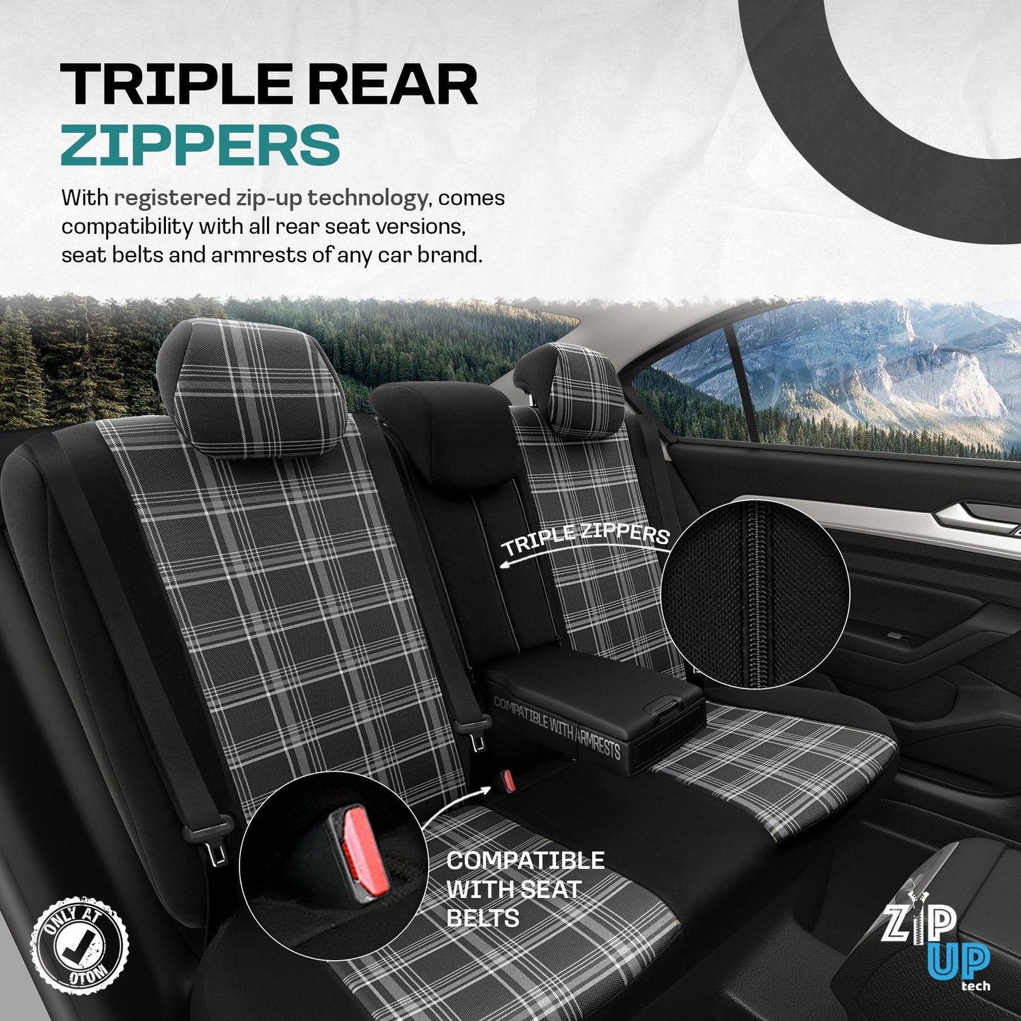 Set Huse Scaun Otom GTI808 Sport Negru/Alb