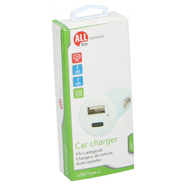 Stecher auto USB/TYPE C 5V 3A All Ride