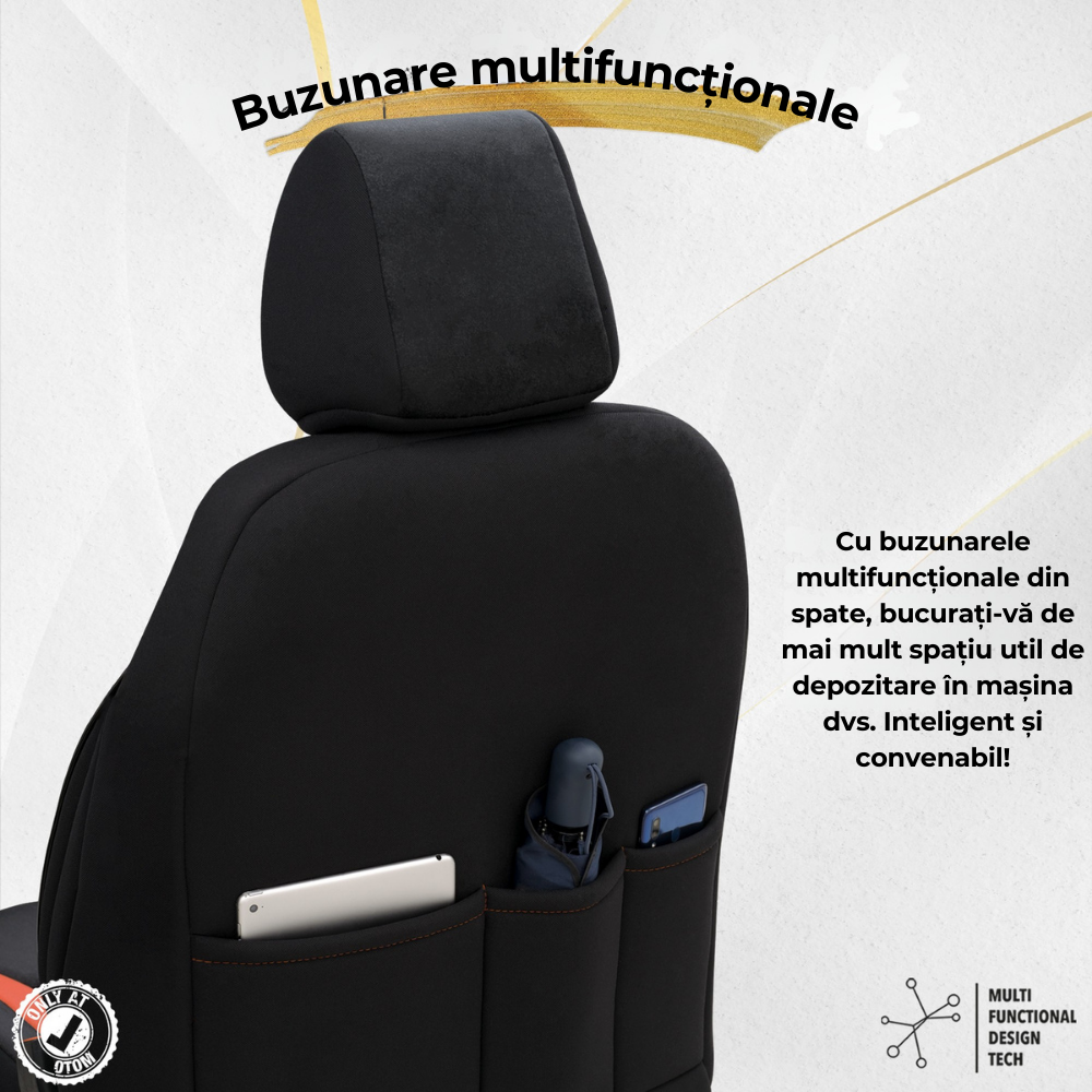 Set Huse Scaun Hyundai i30 Otom Iconic 704 Negru/Brun -11Buc