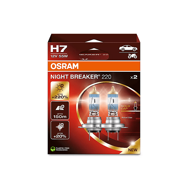 Osram Bec 55W/12V H7 Night Breaker +220% Duobox