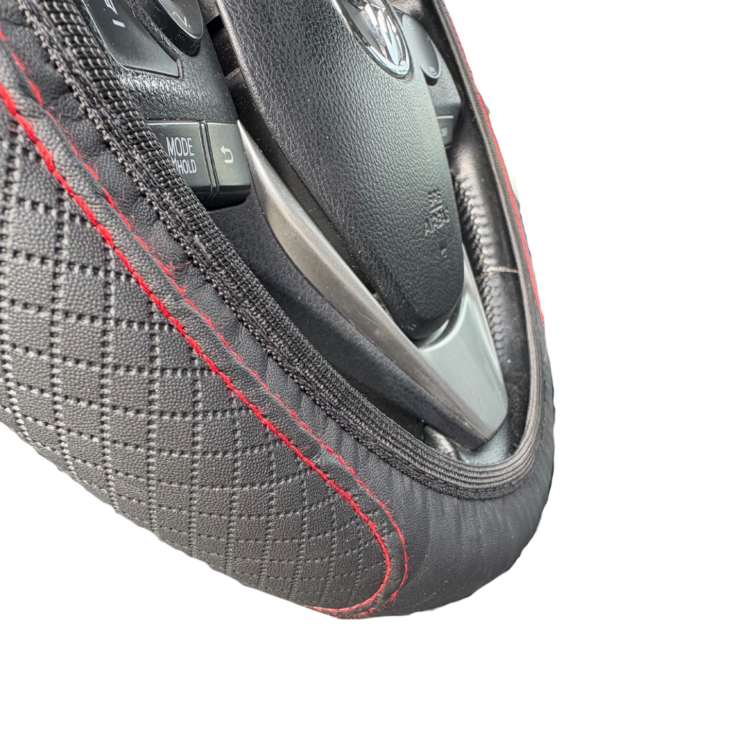 Husa volan auto elastic negru/rosu Carmax