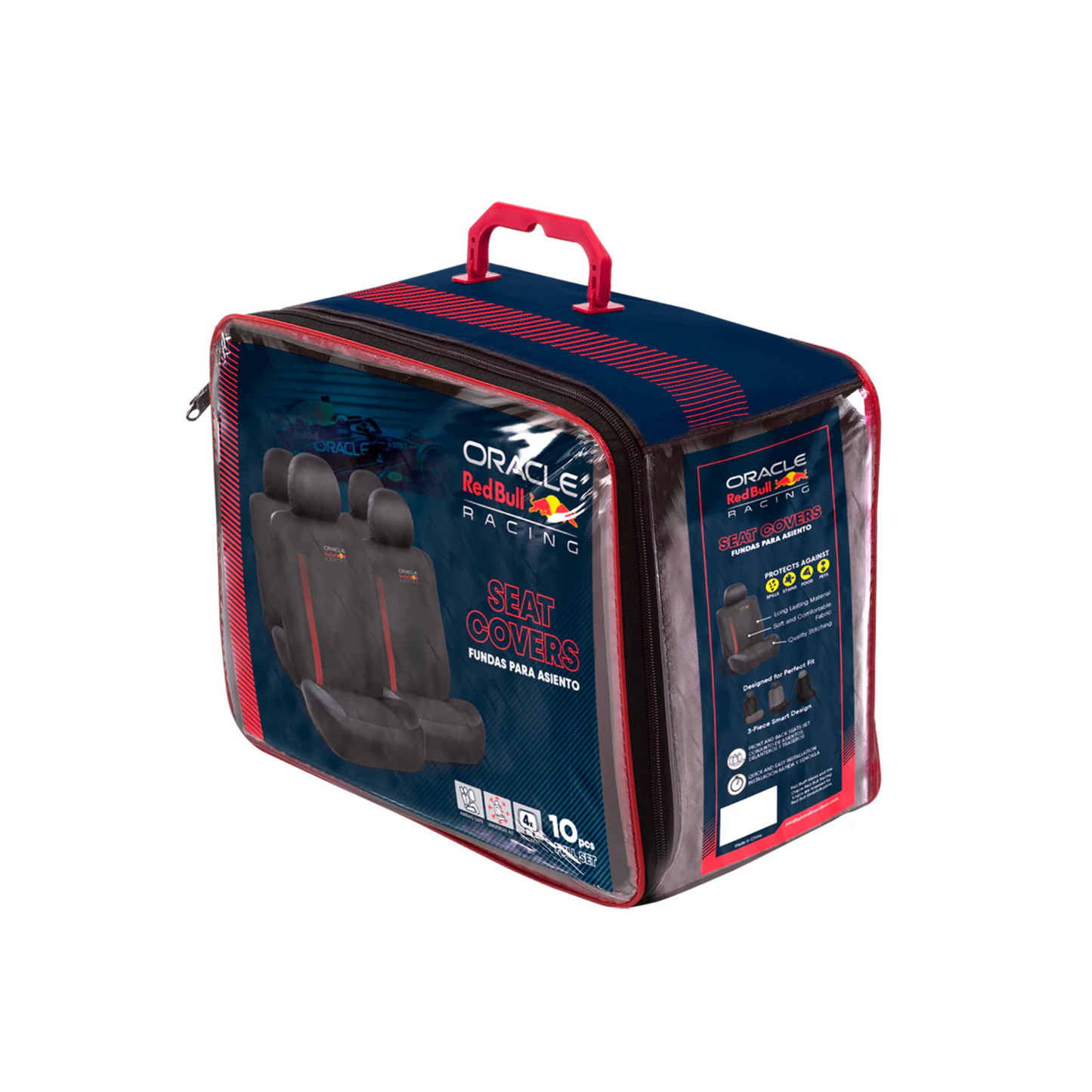 Set Husa Scaun 10 piese Negru/Rosu 001 Red Bull Racing
