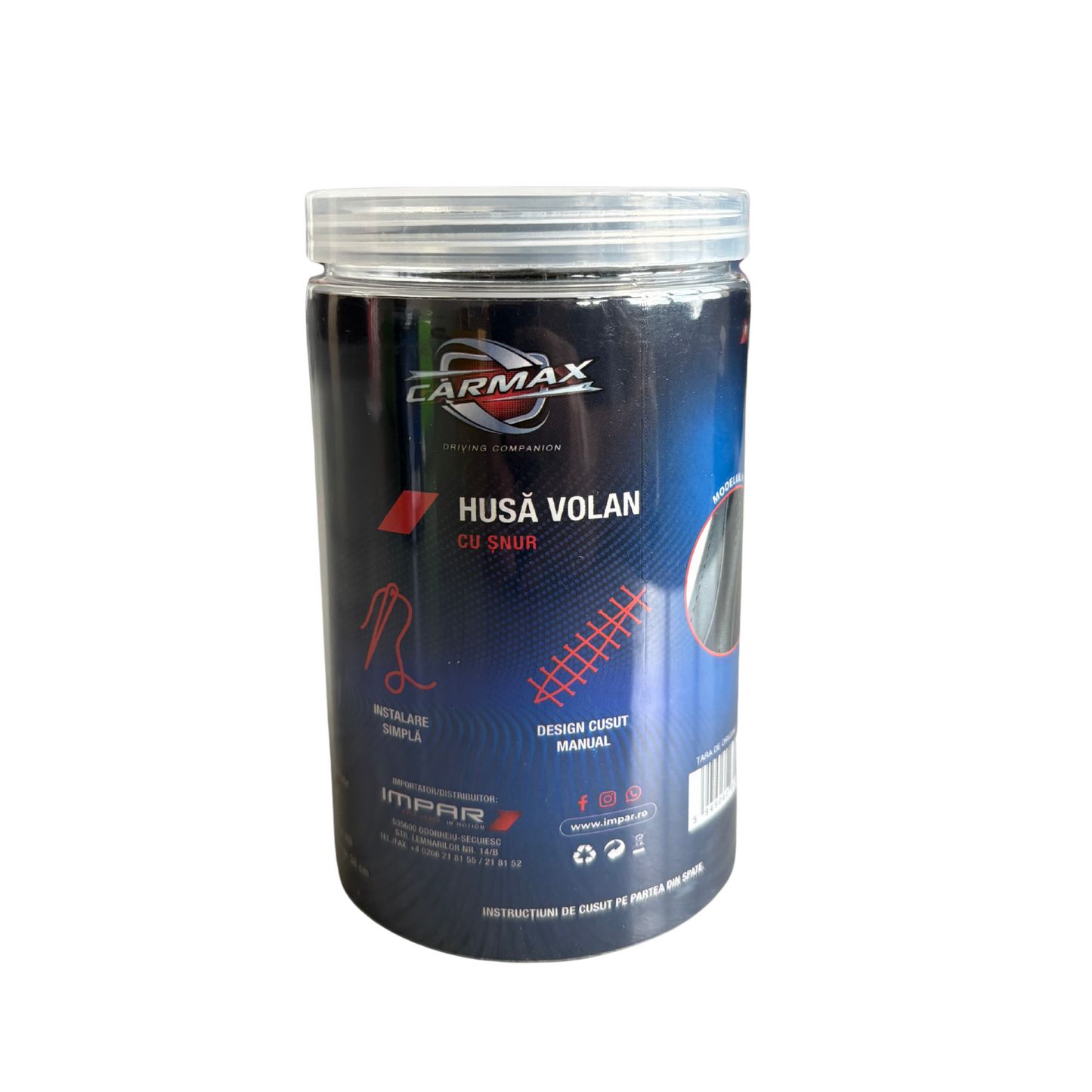 Husa Volan Cu Snur - Negru/Negru Carmax