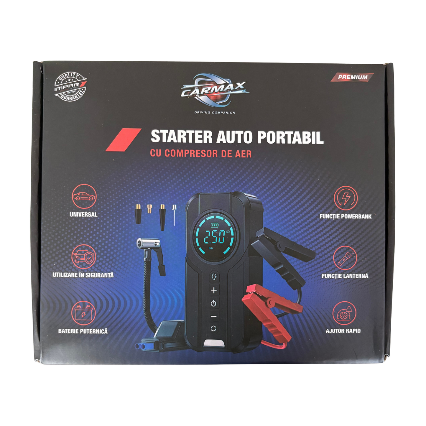 Starter Auto Portabil Cu Compresor 6000Mah Carmax