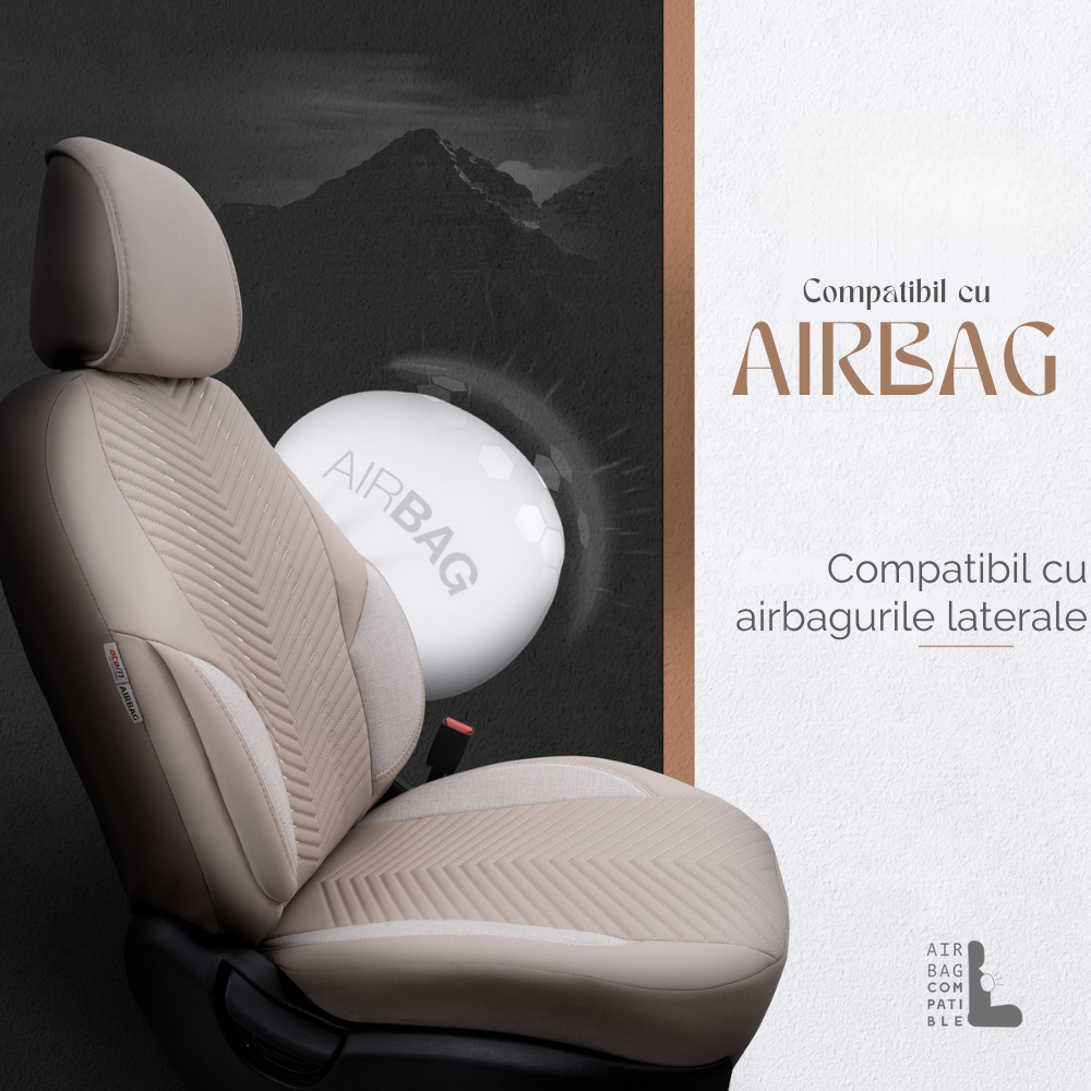 Set Huse Scaun Ford Focus OTOM Advanced Leather Bej