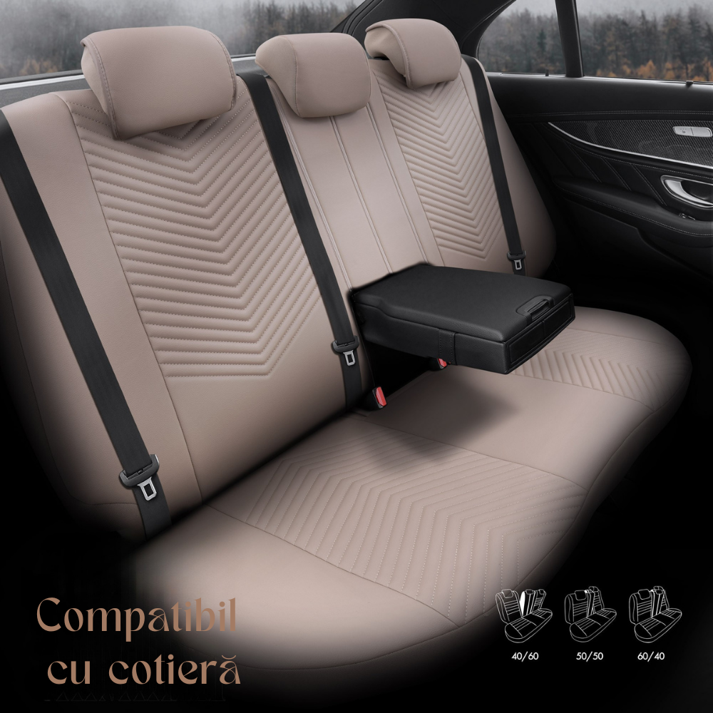 Set Huse Scaun Ford Focus OTOM Advanced Leather Bej