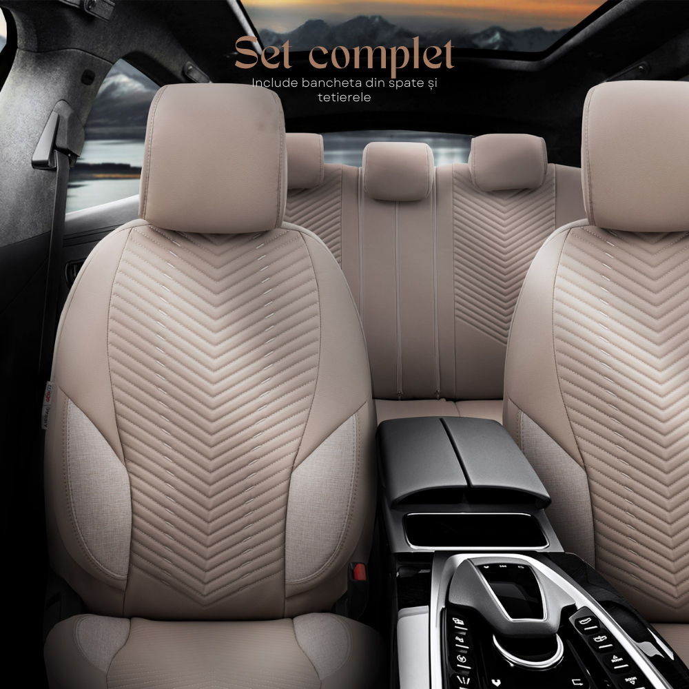 Set Huse Scaun Ford Focus OTOM Advanced Leather Bej