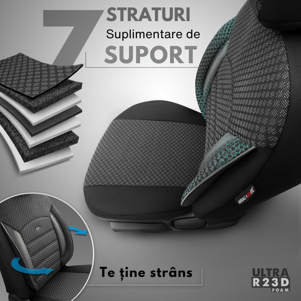 Set Huse Scaun Otom Comfort 11 Buc Negru / Gri