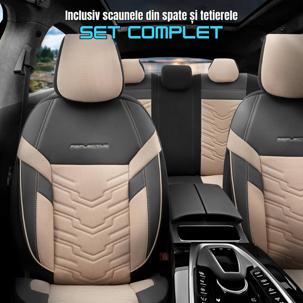 Set Huse scaun universal Otom Reflective Negru/Bej