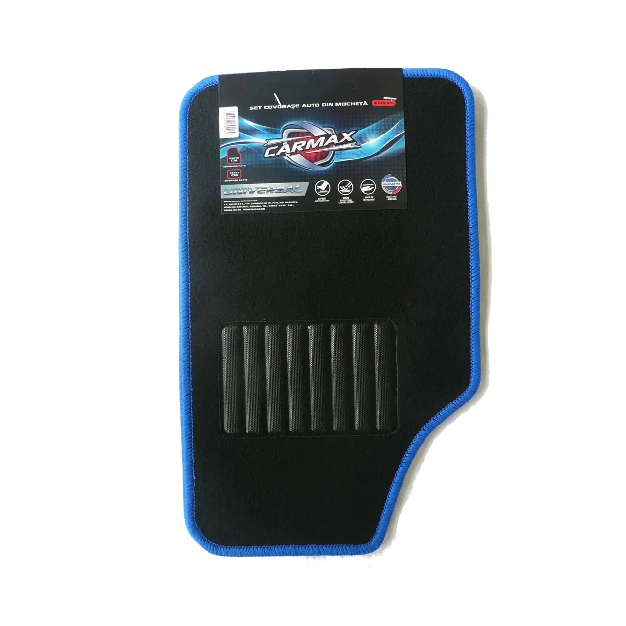 Carmax Covorase Textil Auto Albastru 4 Buc