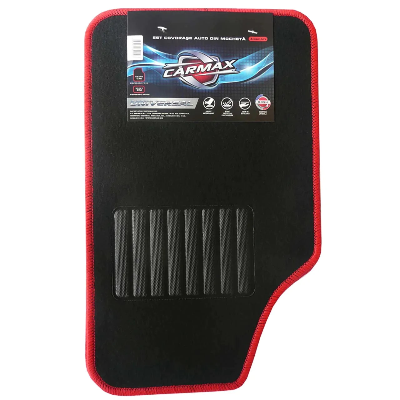 Carmax Covorase Textil Auto Rosu 4 Buc