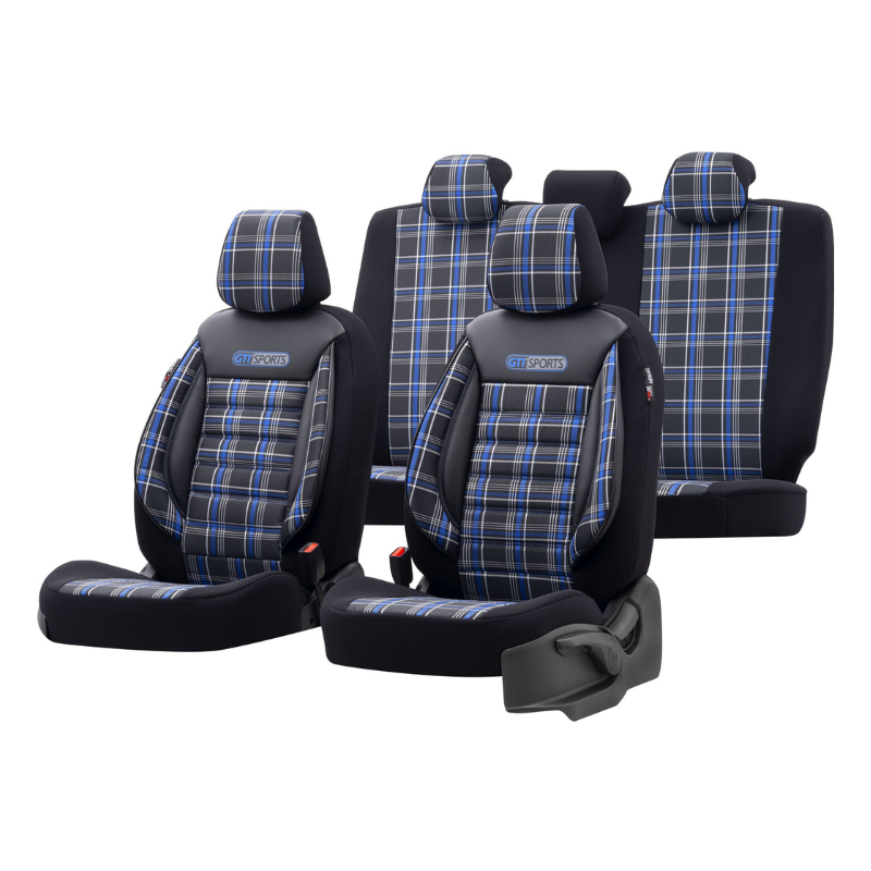Set Huse Scaun Otom GTI803 Sport Negru / Albastru