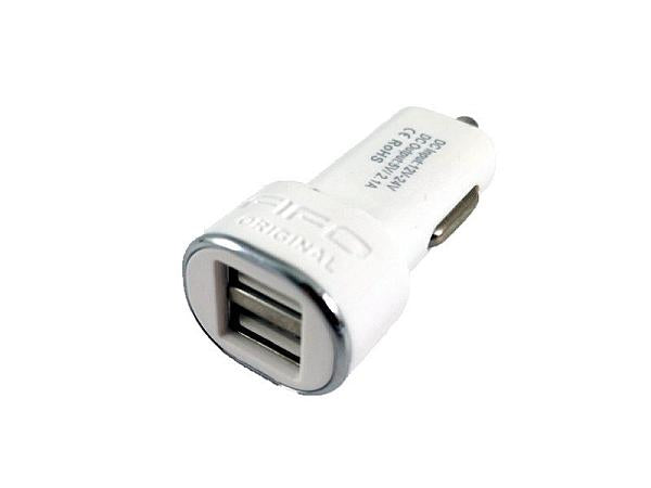 Stecher auto micro 2XUSB 2.1A 12V/24V alb Fifo