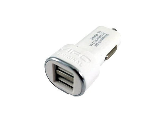 Stecher auto micro 2XUSB 2.1A 12V/24V alb Fifo