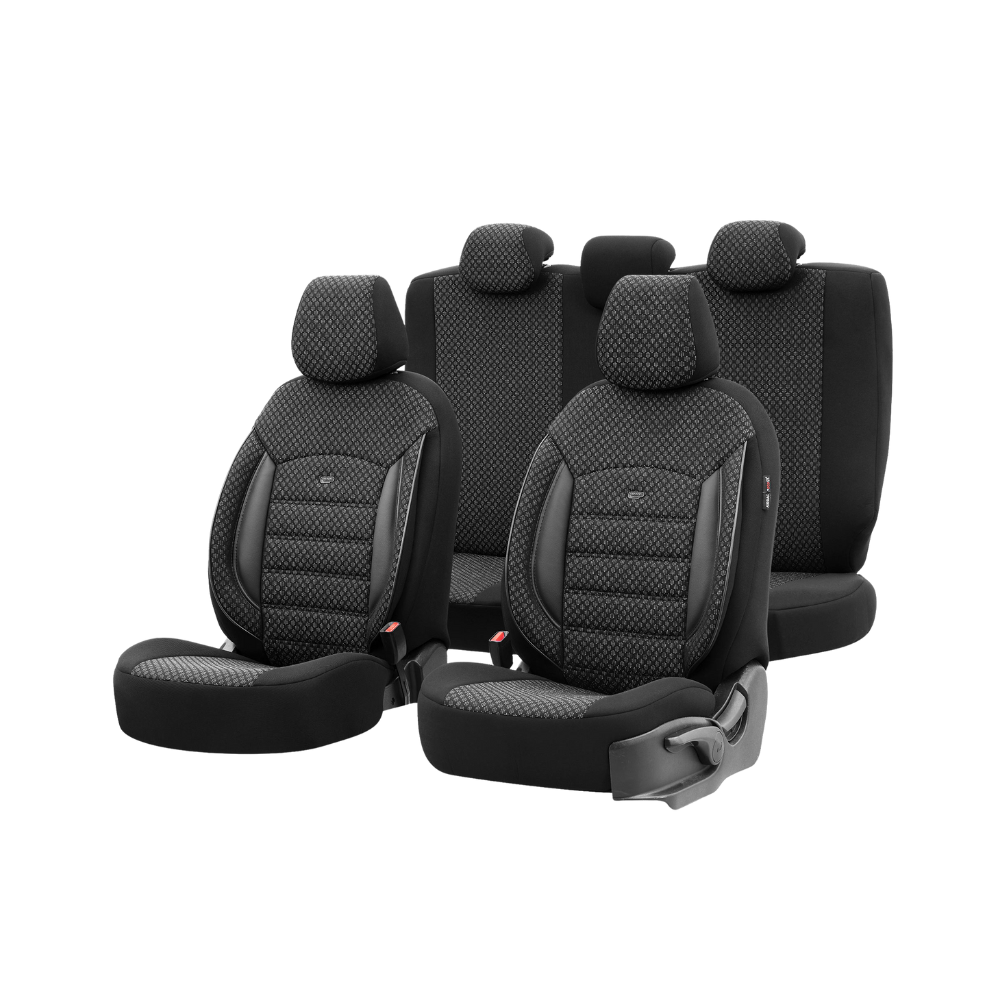 Set Huse Scaun Otom Comfort 11 Buc Negru / Gri