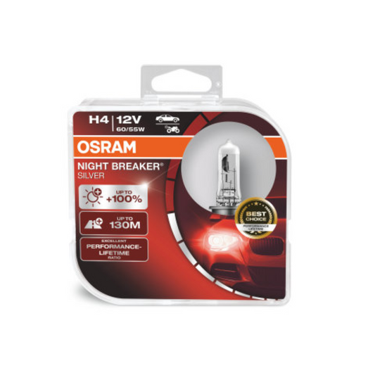 Osram Bec 60/55W/12V H4 Night Breaker Silver Duobox