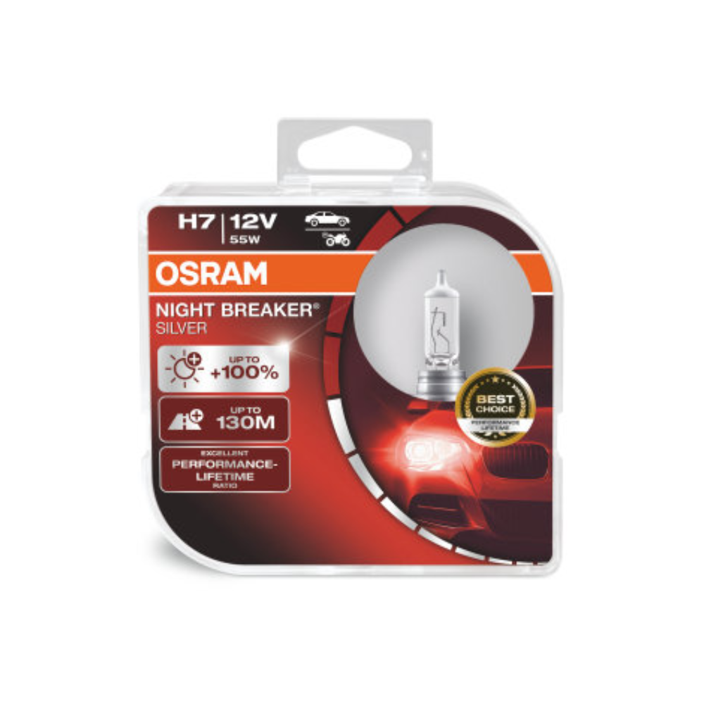 Osram Bec 55W/12V H7 Night Breaker Silver Duobox