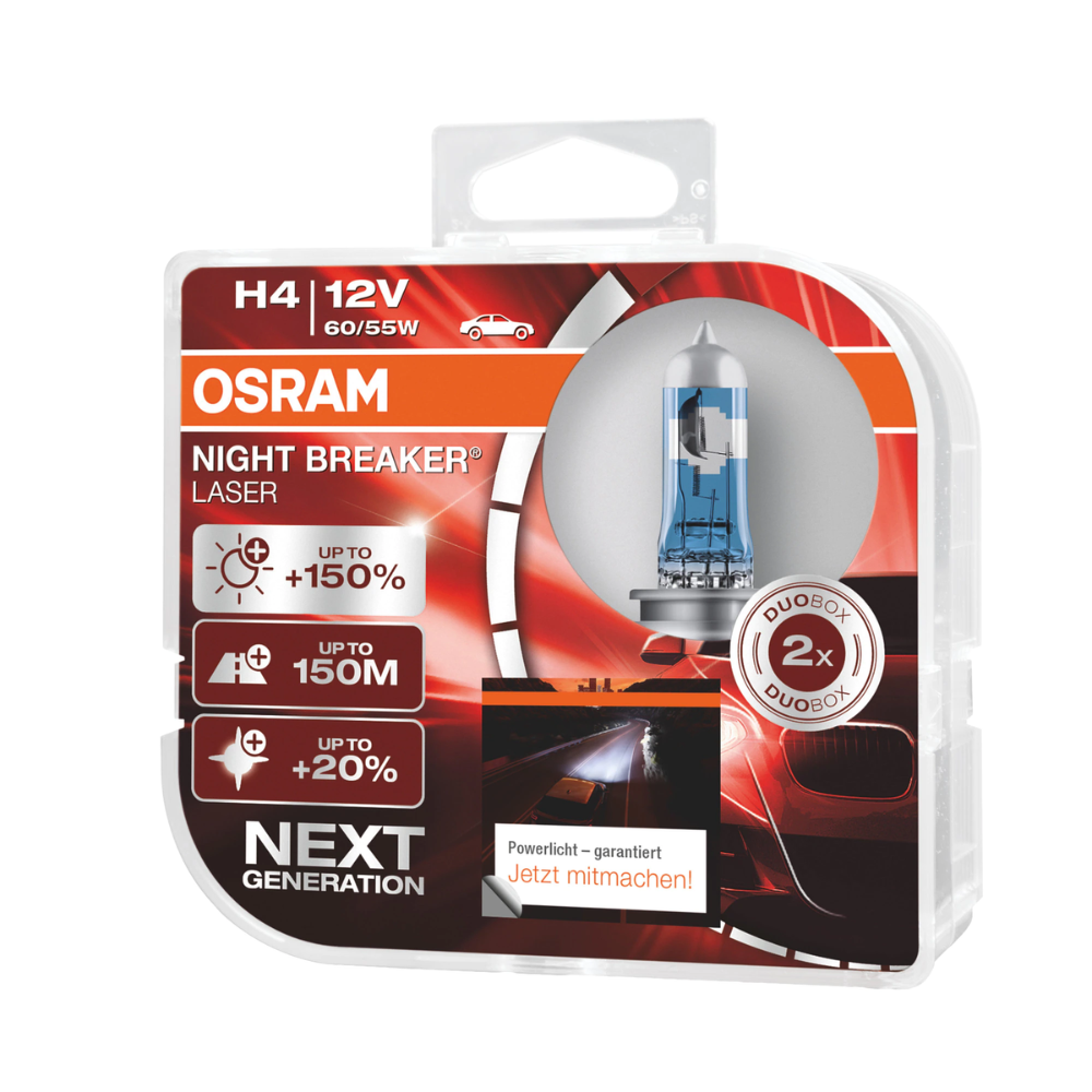 Osram Bec 55W/12V H4 Night Breaker Laser Duobox