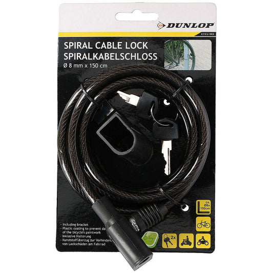 Antifurt bicicleta cu cablu spiral Dunlop