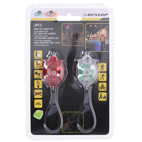 Lampa bicicleta cu led fata/spate 2 buc Dunlop