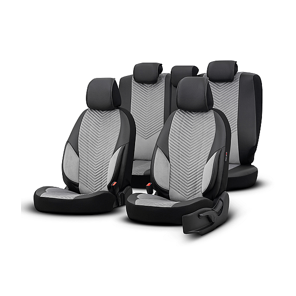 Set Huse Scaun OTOM Advanced Leather Suede Negru/Smoked