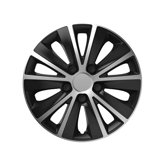 Set Capace Roata Rapide Silver&Black 16 Carmax