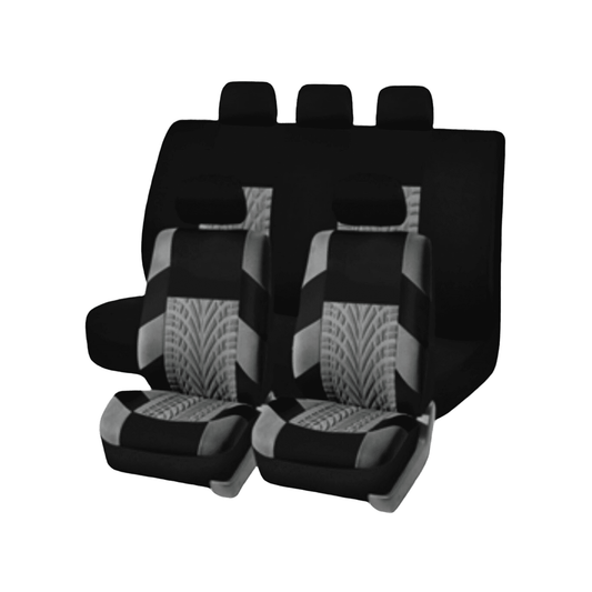 Set Huse Scaun Negru-Gri Amprenta Anvelope Carmax