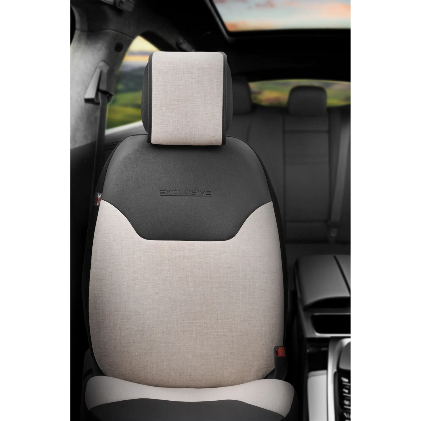 Protector Scaun Otom Exclusive Piele Negru/Bej