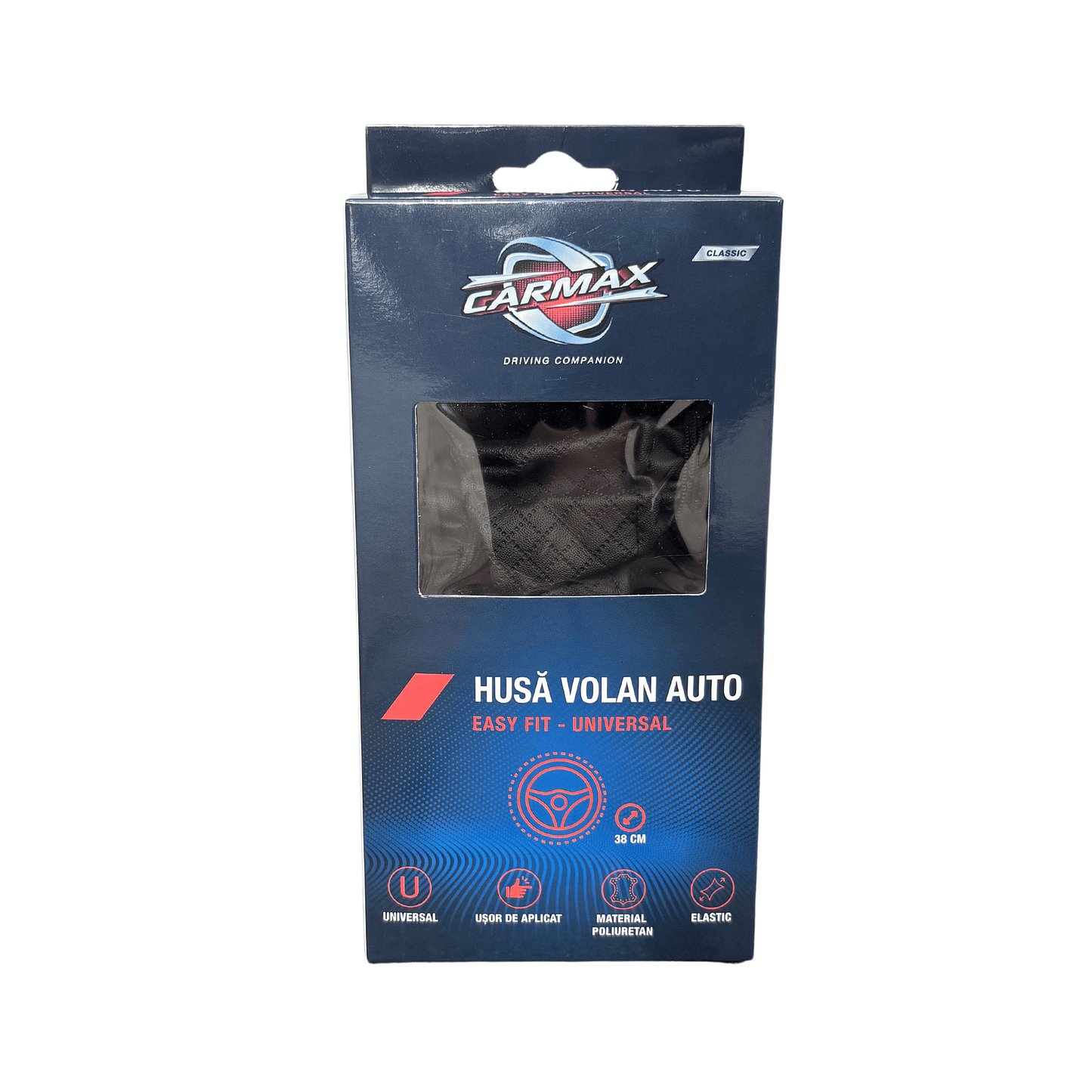 Husa volan auto elastic negru Carmax