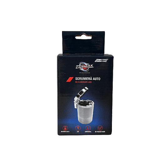 Scrumiera auto cu iluminare Led Carmax