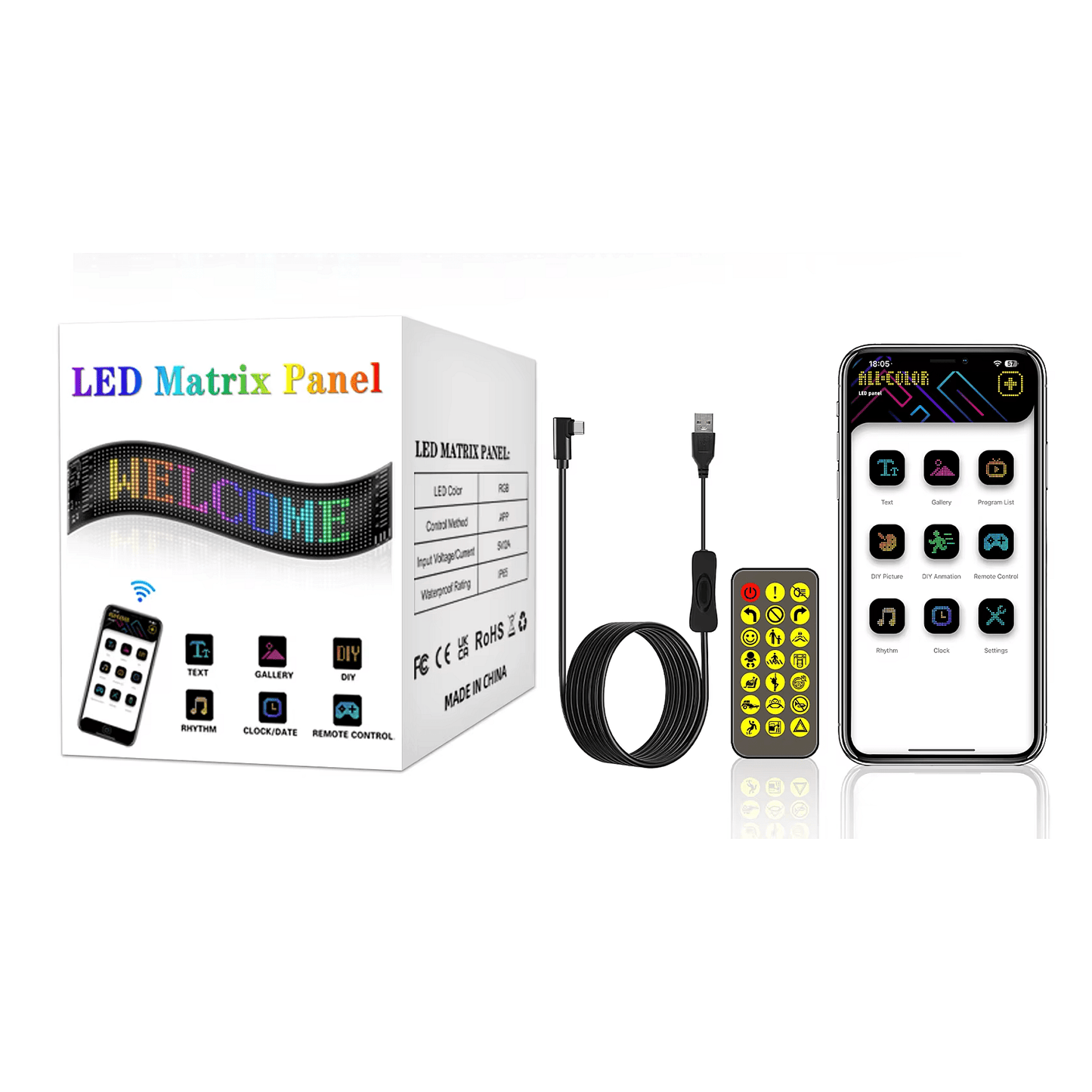 Afisaj led flexibil auto cu app