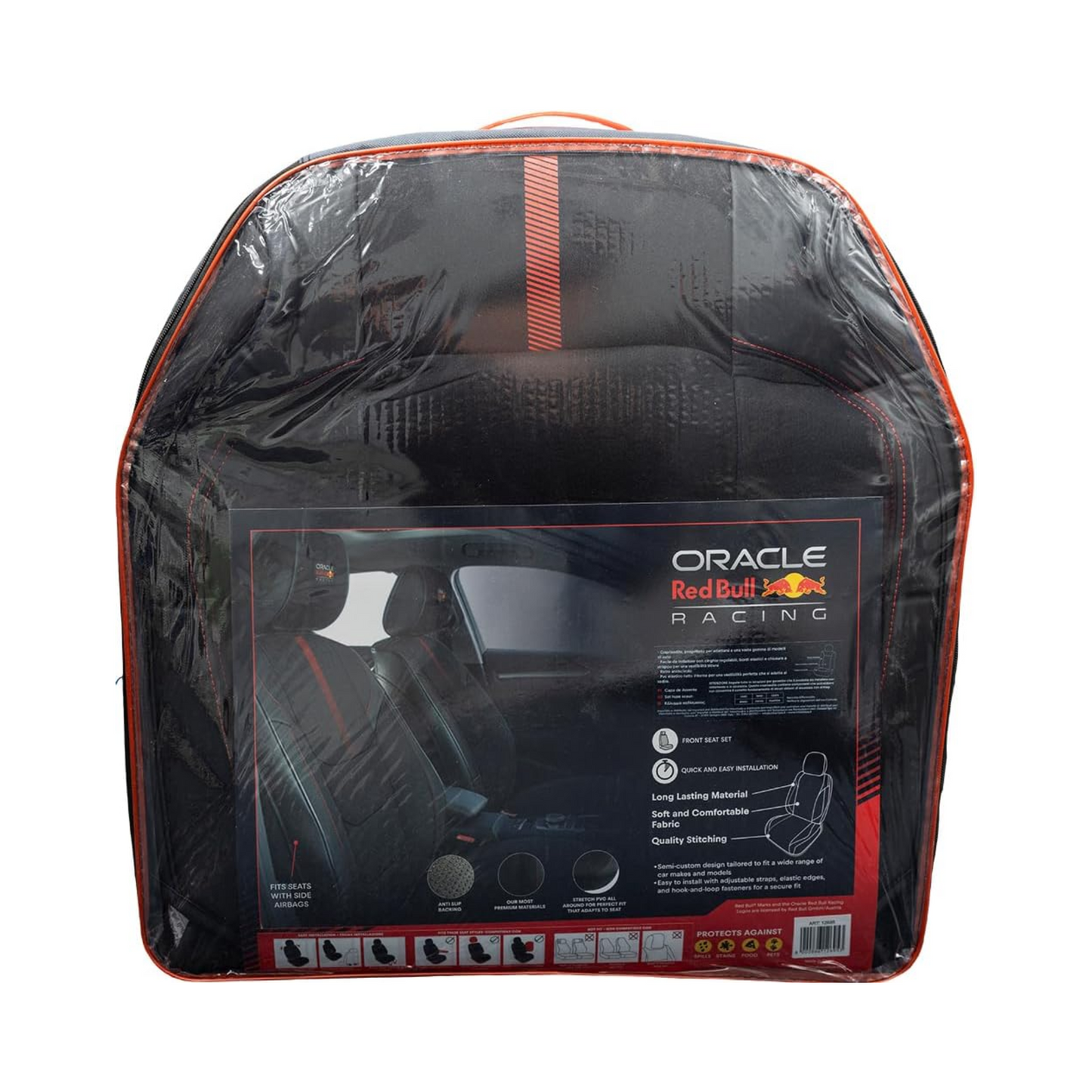 Husa Scaun 1 Fata Negru/Rosu Red Bull Racing