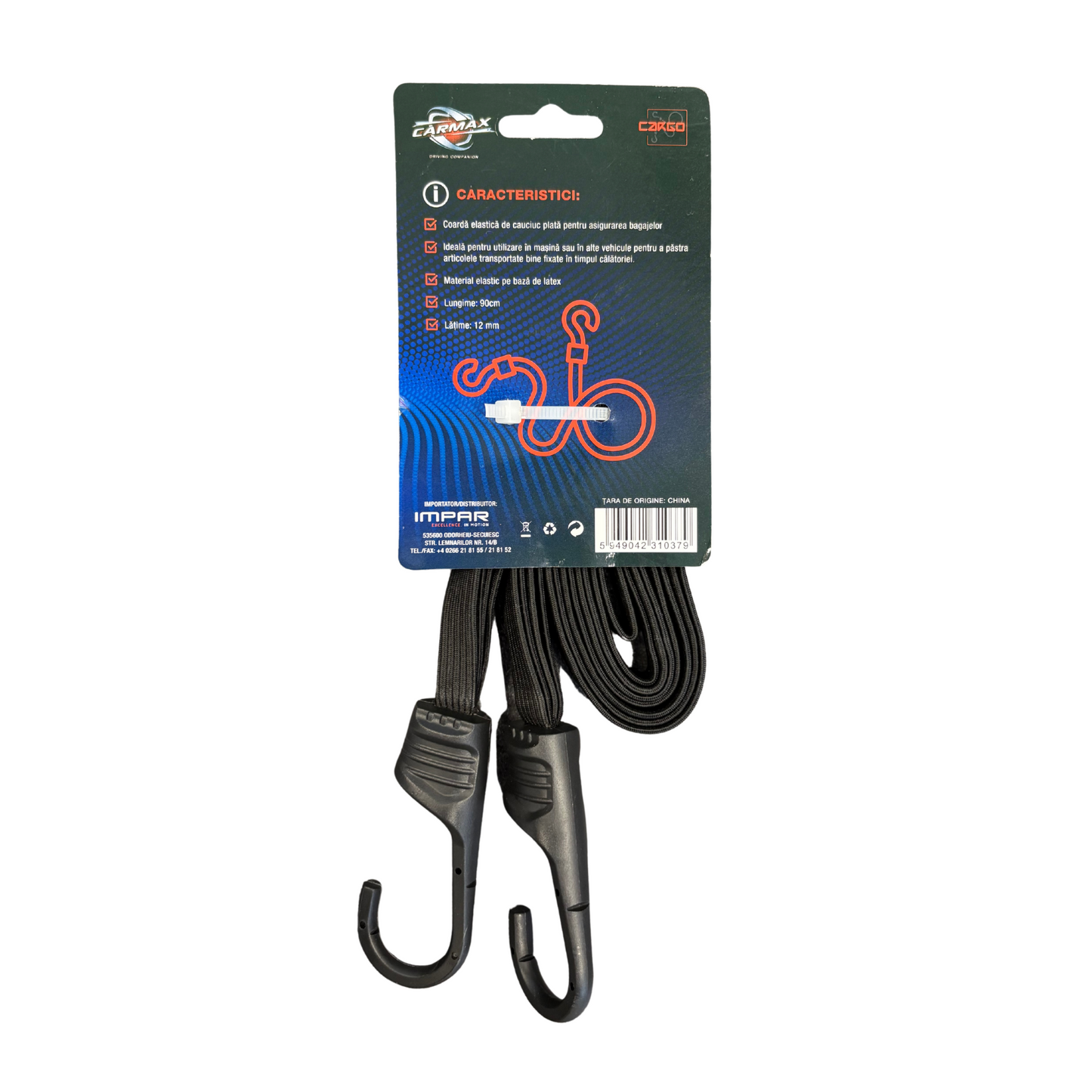 Coarda Elastica 90 cm cu Carlig Carmax