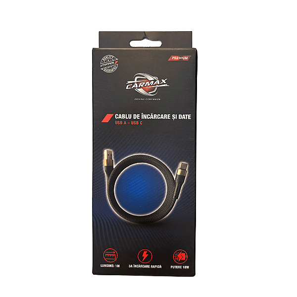 Cablu de Incarcare 1M USB-A/TYPE-C Carmax