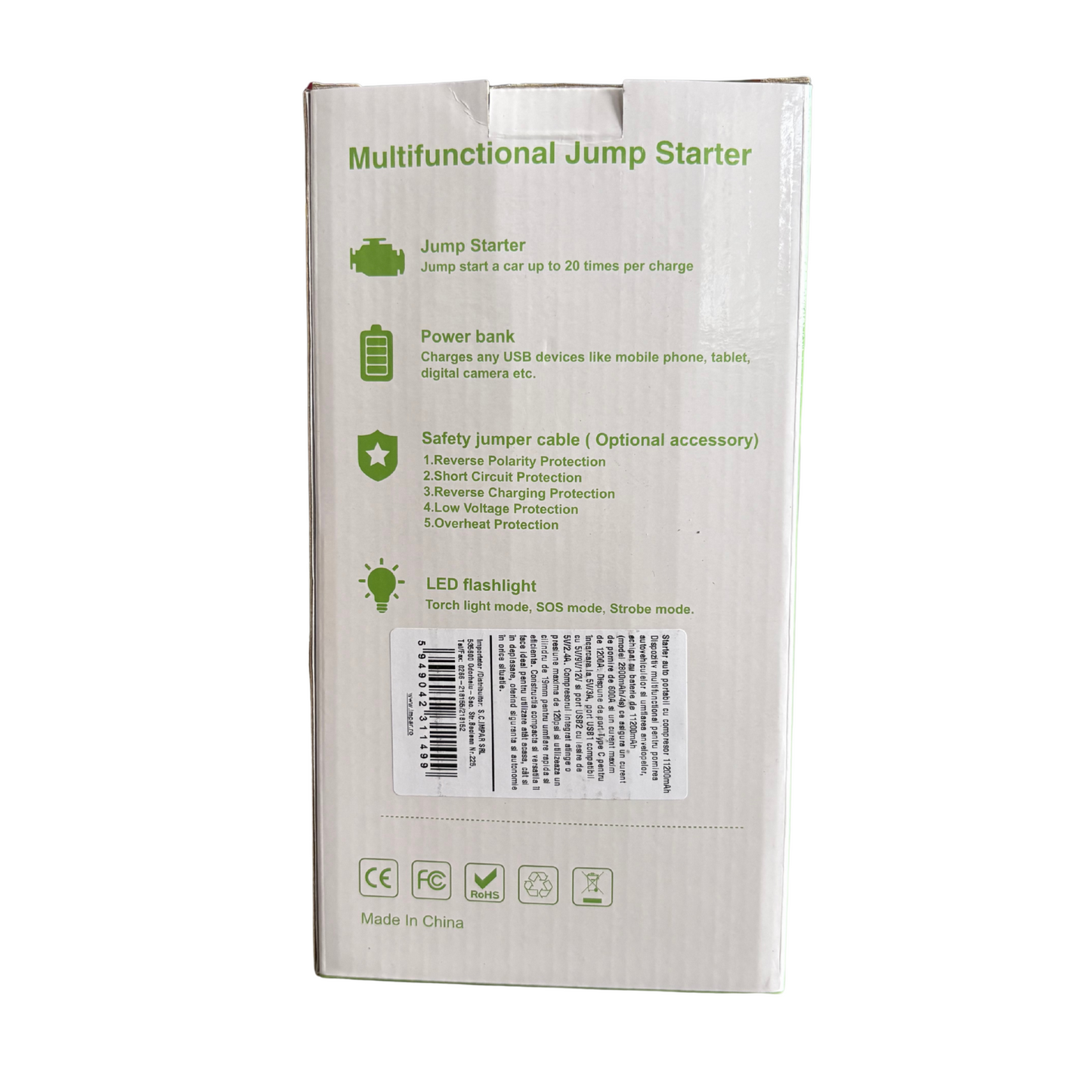 Starter Auto Portabil Cu Compresor 11200Mah Carmax