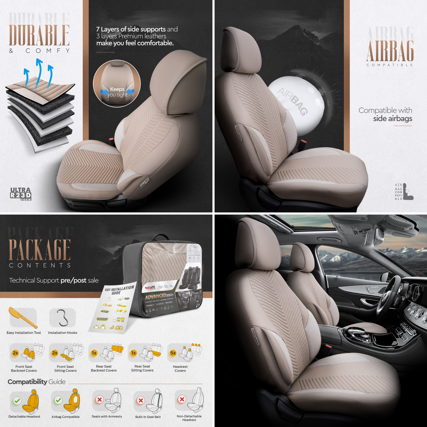 Set Huse Scaun OTOM Advanced Leather Bej