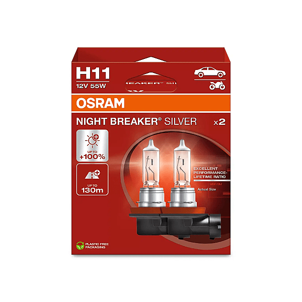 Osram Bec 55W/12V H11 Night Breaker Silver Duobox