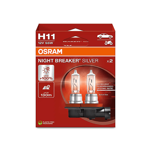 Osram Bec 55W/12V H11 Night Breaker Silver Duobox