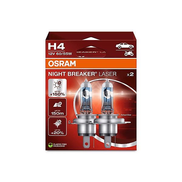 Osram Bec 55W/12V H4 Night Breaker Laser Duobox