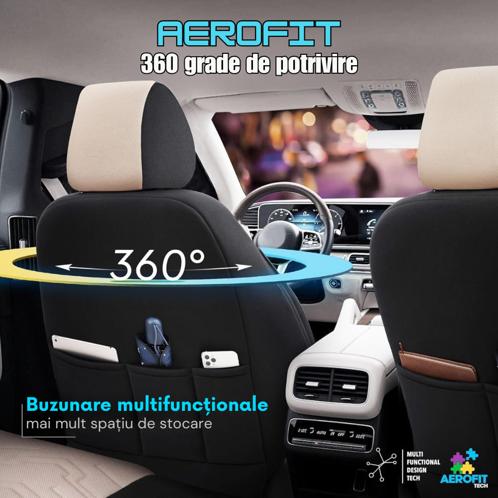 Set Huse scaun universal Otom Reflective Negru/Bej