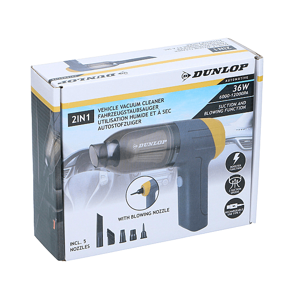 Aspirator Auto Mini Cu Acumlator 2in1 36W Dunlop