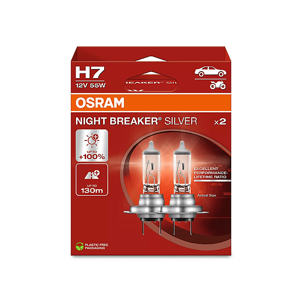 Osram Bec 55W/12V H7 Night Breaker Silver Duobox