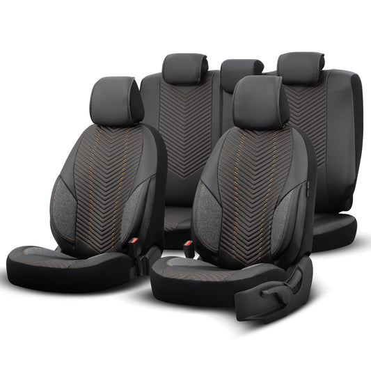 Set Huse Scaun Dacia Duster OTOM Advanced Leather Negru/Tan