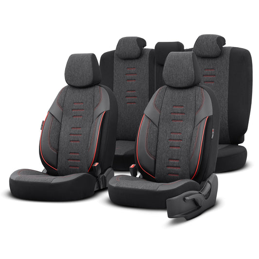 Set Huse Scaun Suzuki Vitara OTOM Throne Negru/Rosu