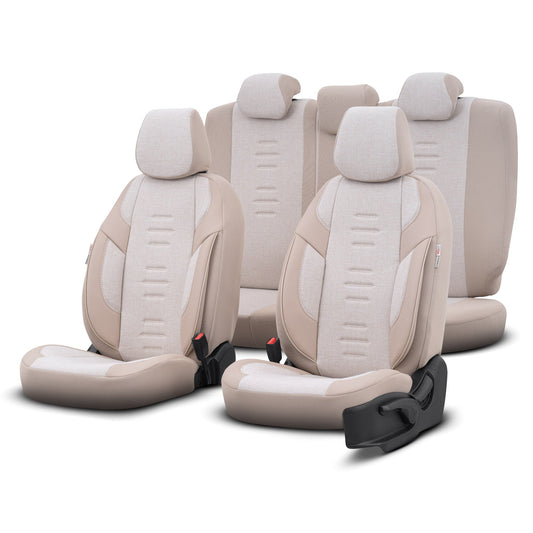 Set Huse Scaun Skoda Superb Otom Throne Bej