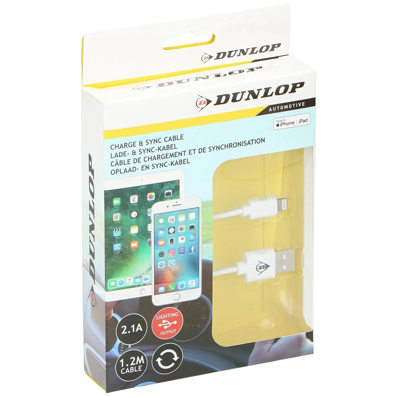 Dunlop-Cablu-Incarcare-2-1A-Iphone-1-2M